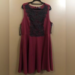 Embroidered Red Dress Size 22